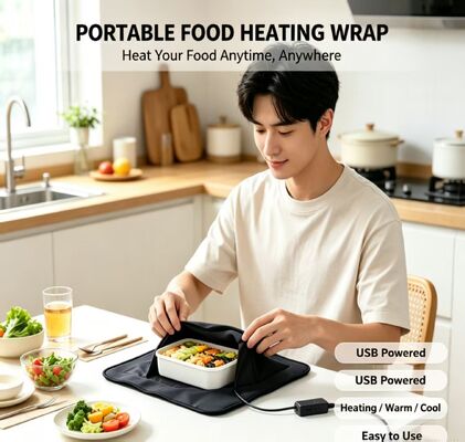 Tas pemanas makanan bertenaga USB dengan desain kemasan yang fleksibel dan bahan kelas makanan yang memberikan pemanasan yang lembut dan stabil untuk makanan yang dikemas