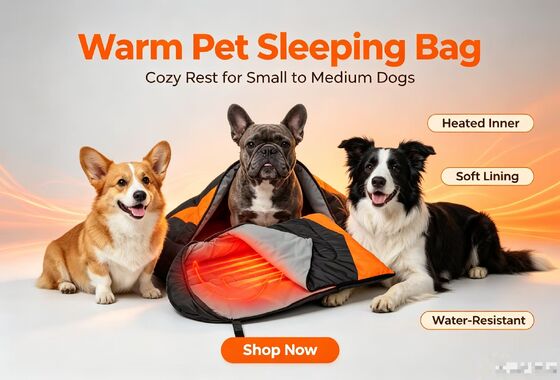 Tas Tidur Anjing Pemanas Tahan Air & Tahan Gores, Tas Tidur Hewan Peliharaan Poliester Tahan Lama dengan Suhu yang Dapat Disesuaikan 3 Tingkat untuk Berbagai Ras Anjing, Kapas Berongga Cocok untuk Angin Salju Musim Dingin
