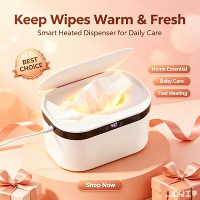 Constant Temperature Wet Wipe Heating Dispenser, Leakproof Even Heat Baby Wipe Warmer, Low Power Wipes Heater untuk Rumah dan Perjalanan