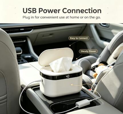 Constant Temperature Wet Wipe Heating Dispenser, Leakproof Even Heat Baby Wipe Warmer, Low Power Wipes Heater untuk Rumah dan Perjalanan