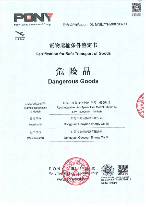 Cina Dongguan Sheerfond New Materials Co., Ltd. Sertifikasi